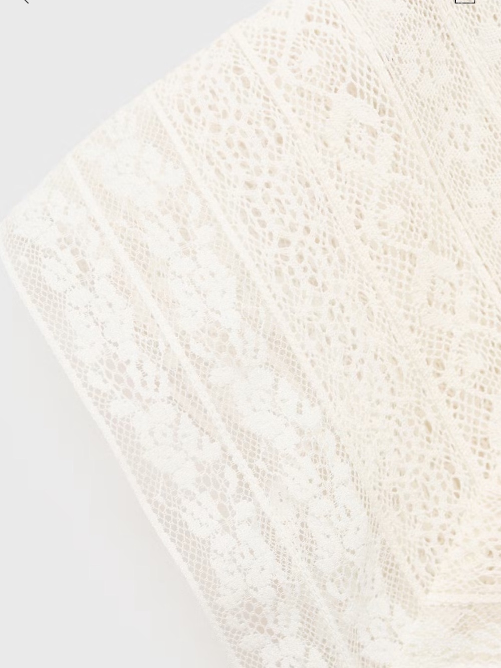 Mango NWT Cotton Lace Eyelet Scallop Delicate Cream Button Front Blouse Doen - Picture 7 of 12